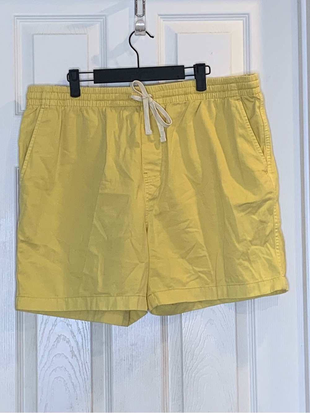 J Crew Factory Yellow Drawstring High Rise Shorts Size XL